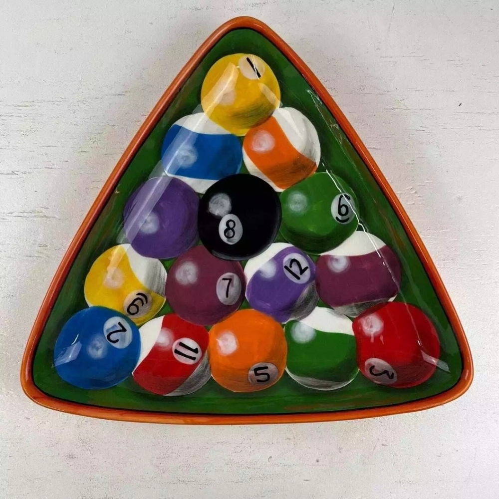 CLAY ART Rack ‘Em Up Pool Table Appetizer Platter